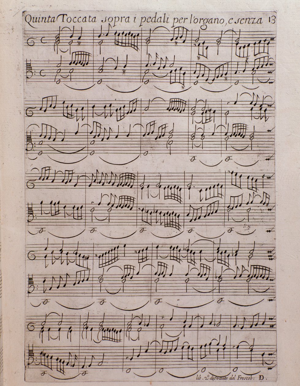 Notová stránka Druhé knihy dotek od Girolama Frescobaldiho od Unknown artist