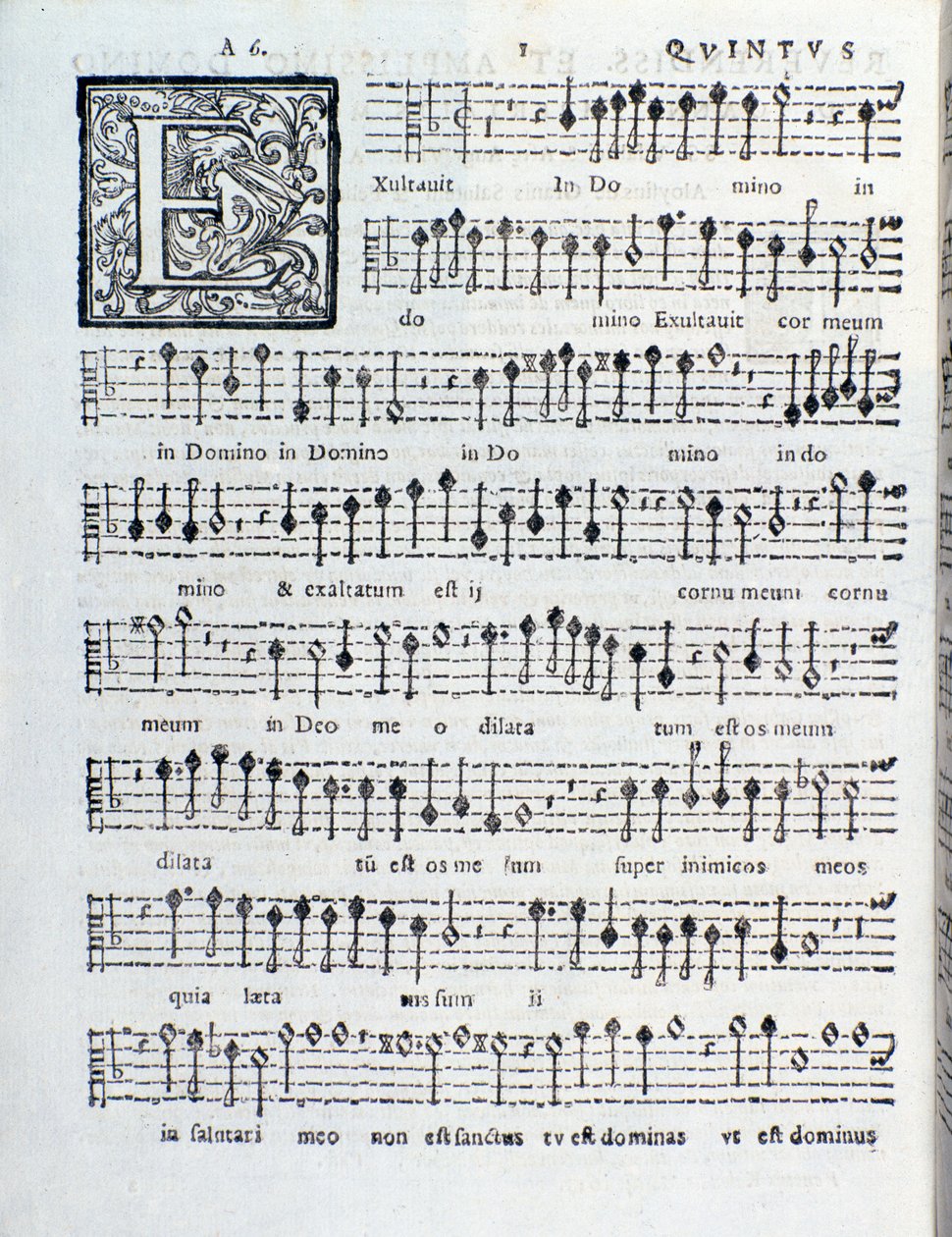 Notová stránka druhé knihy duchovní hudby od Giovanniho Gabrieliho od Unknown artist