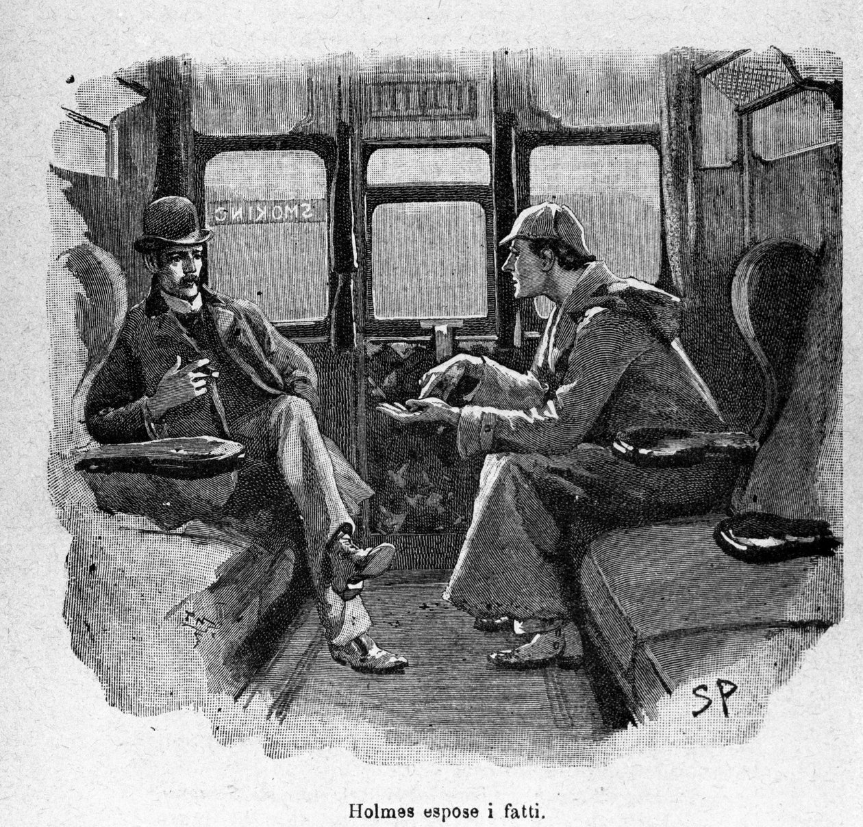 Sherlock Holmes vysvětluje fakta. od Unknown artist
