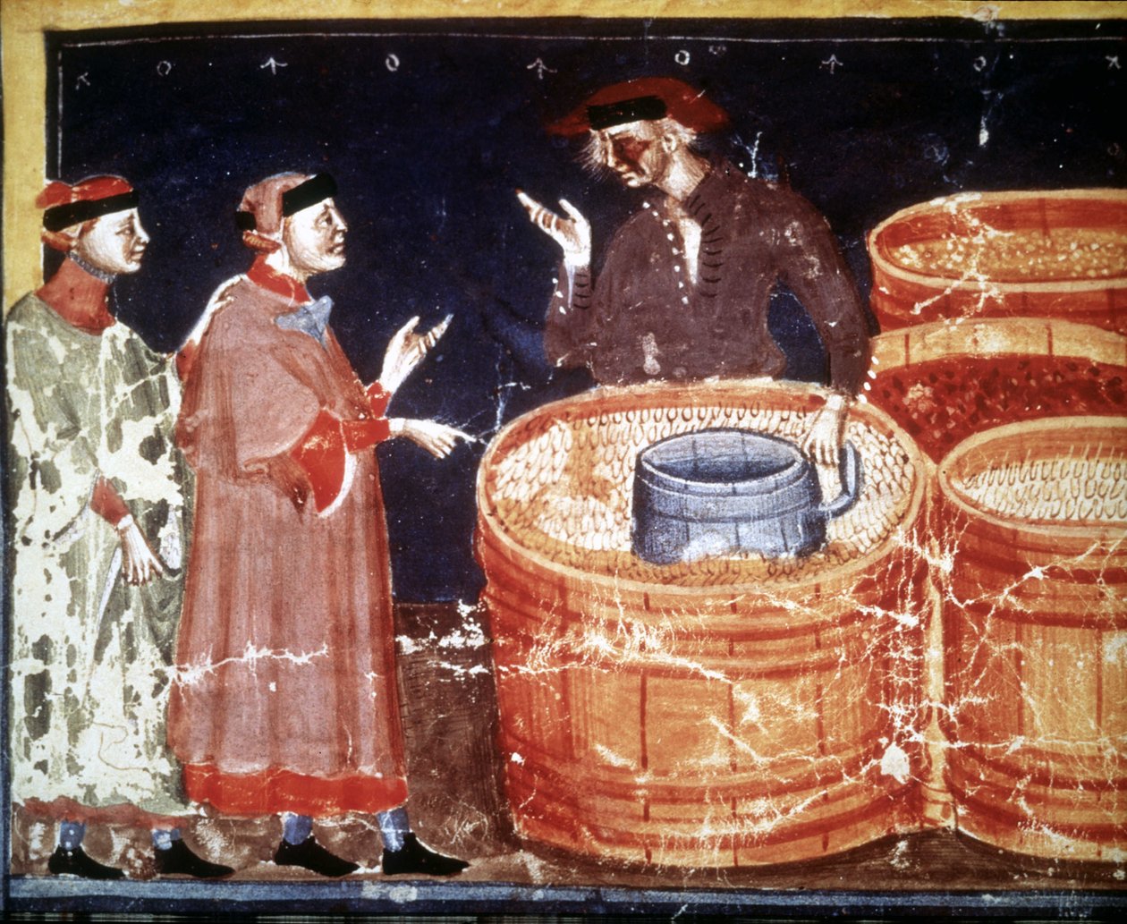 Prodejna řemeslníků z miniaturního rukopisu ze 14. století. od Unknown artist