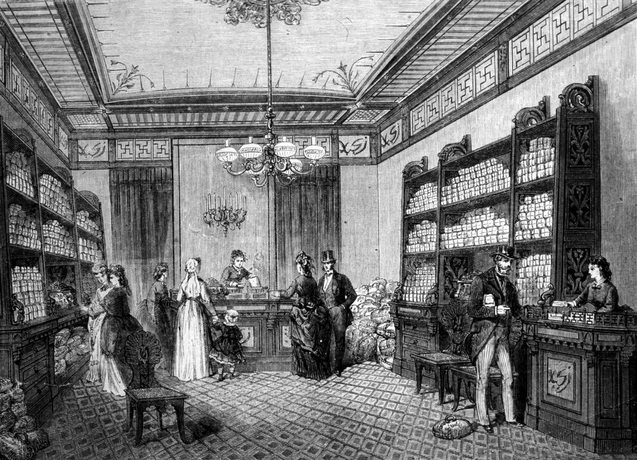 Obchod Compagnie Moka Zanzibar, kavárna v Paříži. od Unknown artist