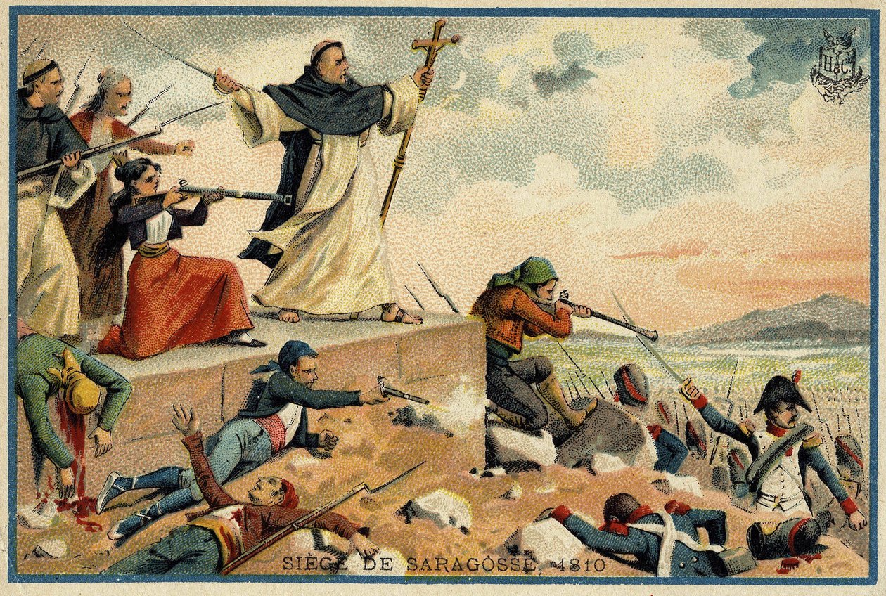 Obléhání a dobytí Zaragozy (Zaragoza) v roce 1809 od Unknown artist