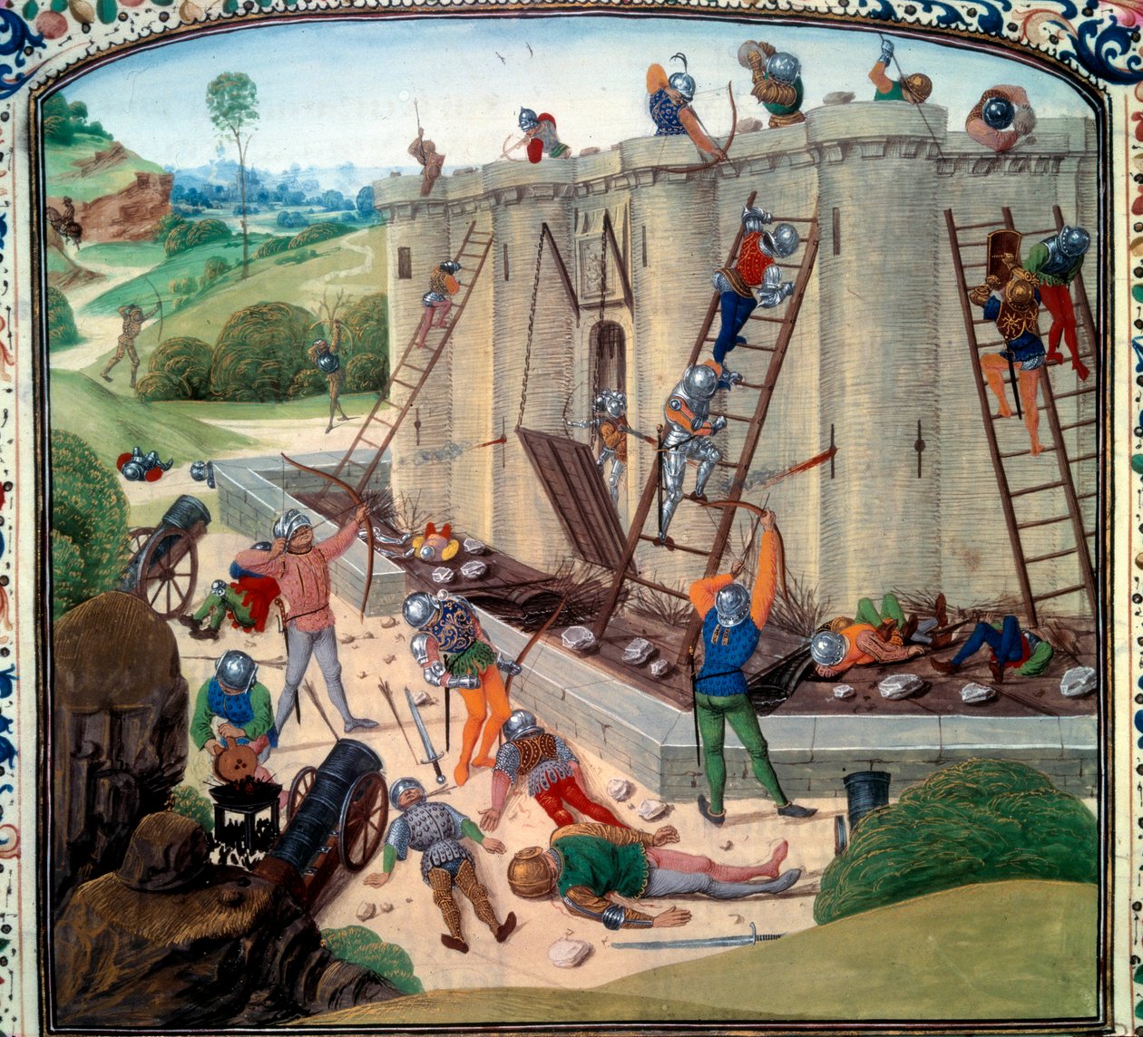 Obléhání Brestu (1386 n. l.). Miniatura v „“kronikách““ od Jeana Froissarta (Folio 116v) od Unknown artist