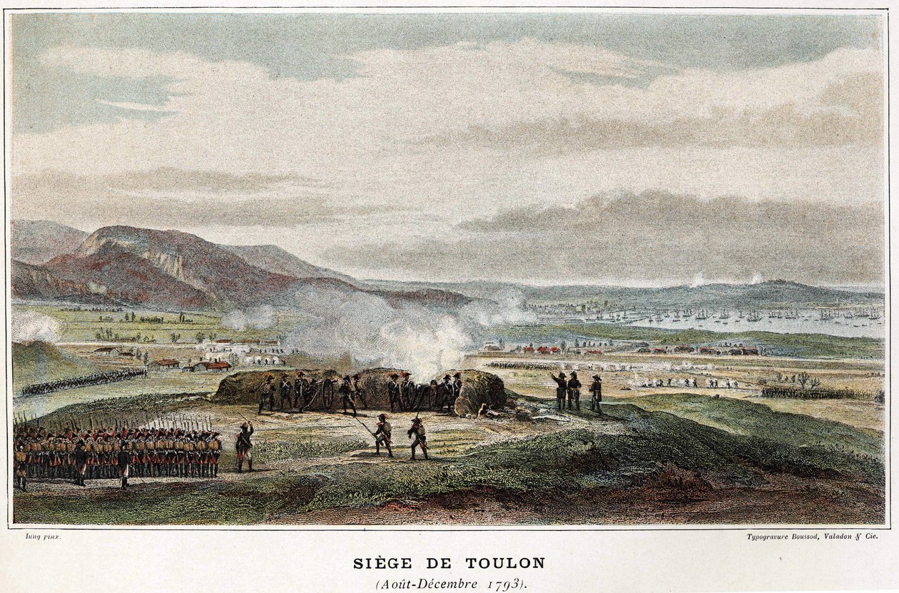 Obléhání Toulonu srpen-prosinec 1793 - v „“Námořních bitvách Napoleona““ od Unknown artist