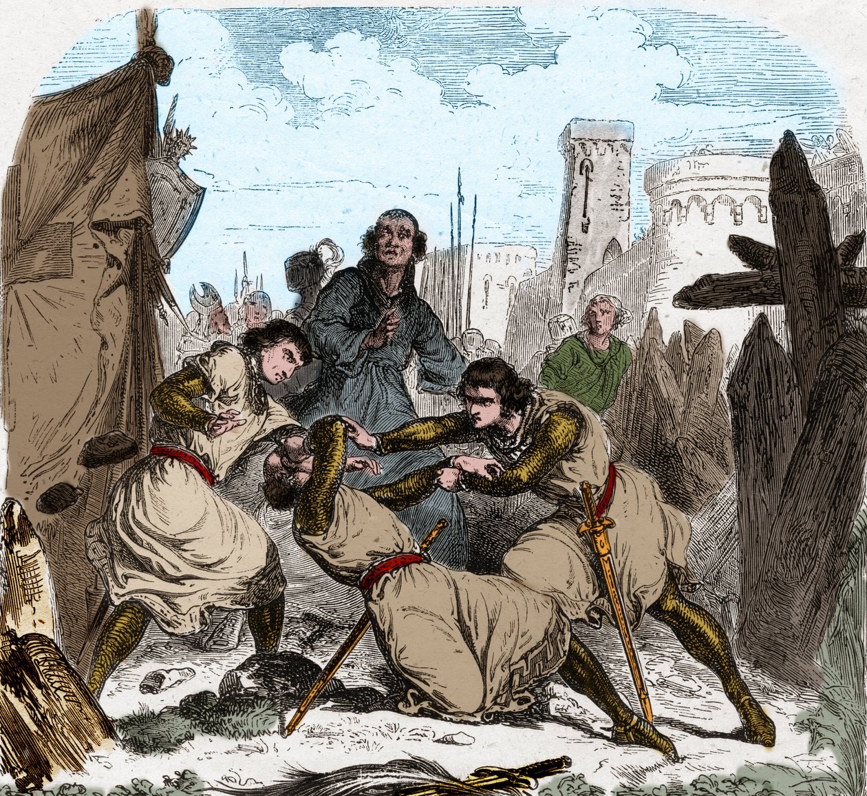 Simon IV Montfort zemřel (1150-1218) francouzský aristokrat, v sídle Toulouse v roce 1218. od Unknown artist