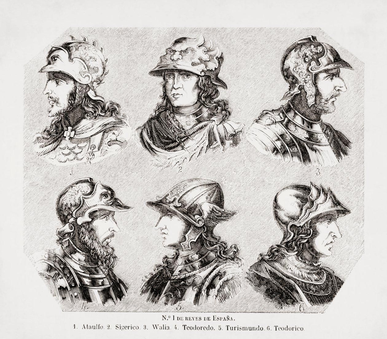 Šest vizigótských králů Španělska, od Unknown artist