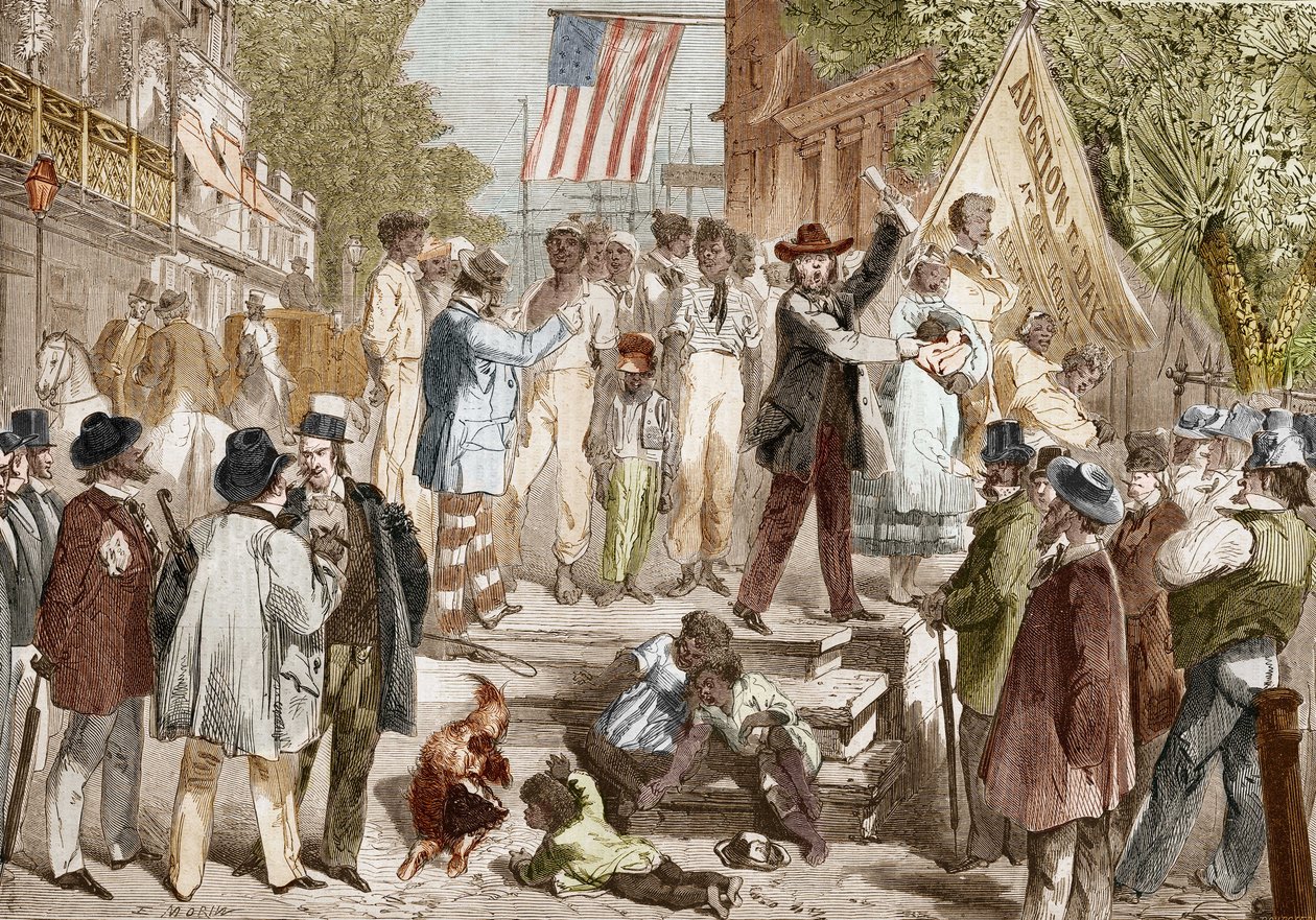 Prodej otroků do Richmondu ve Spojených státech v roce 1864. od Unknown artist