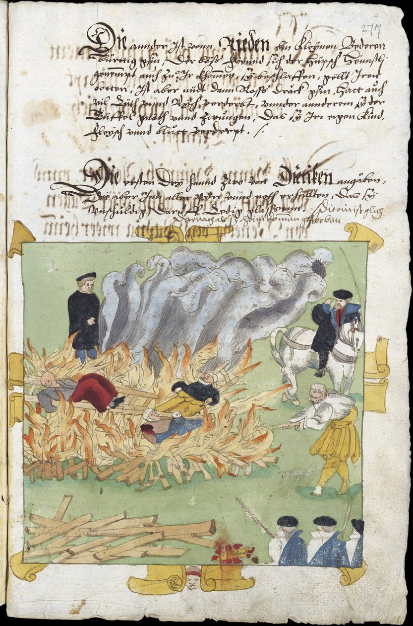 Sorcieres – Upálení tří čarodějnic v Badenu 4. listopadu od Unknown artist