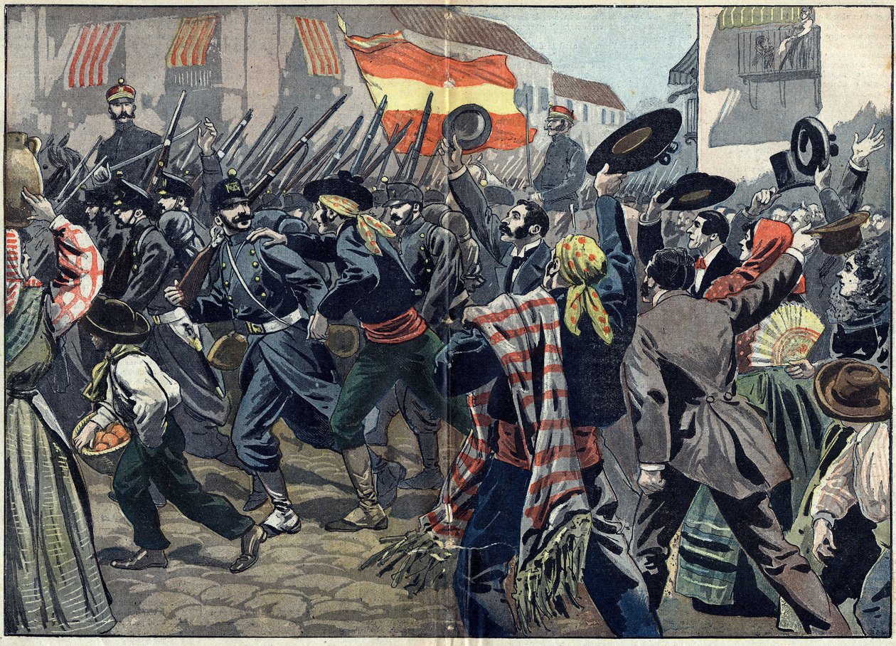 Španělsko-americká válka nebo kubánská válka za nezávislost (1868-1898) mezi Španělskem a Severní Amerikou od Unknown artist