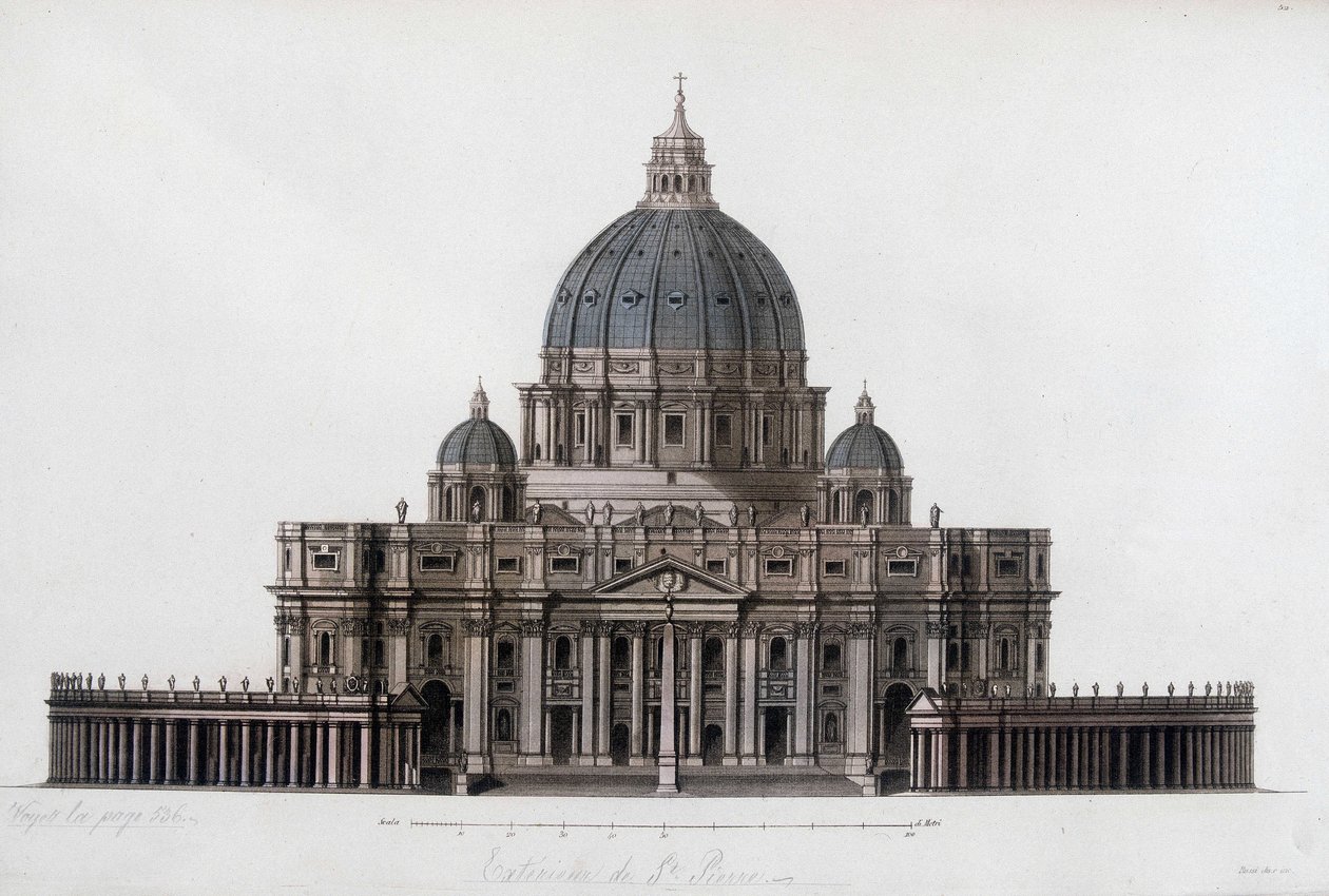 Bazilika svatého Petra v Římě do Vatikánu (San Pietro in Vaticano). V „Starém a moderním kostýmu“ 1819-1820 od Julese Ferraria. od Unknown artist