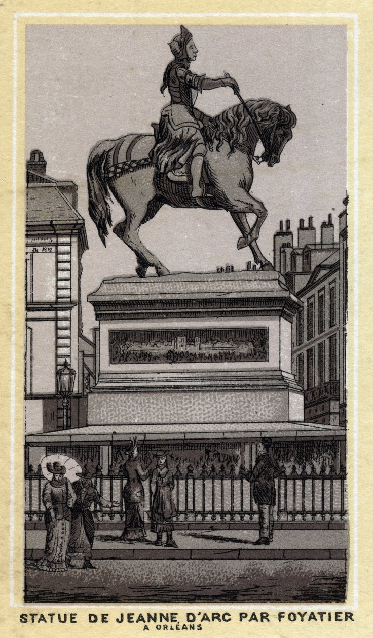 Socha Johanky z Arku od Foyatier v Orleans, departement Loiret a region Centre, Francie. od Unknown artist