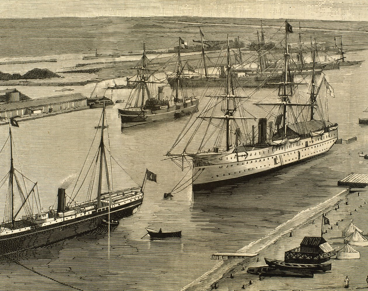 Suezský průplav, Port-Said, Egypt od Unknown artist
