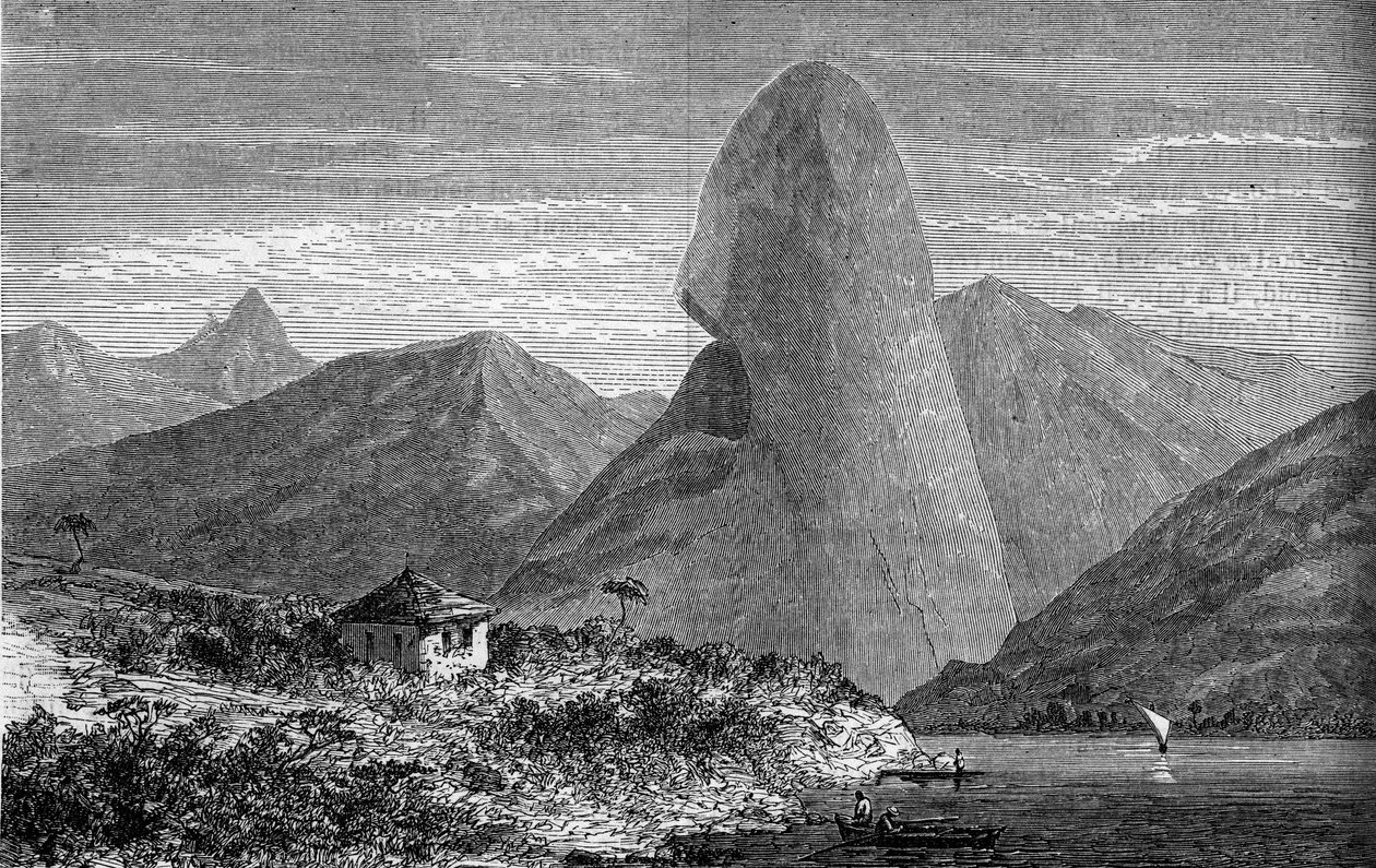 Cukrový chléb, poblíž Rio de Janeira, Brazílie. Rytina do „“ The Journal of Youth ““ od Unknown artist