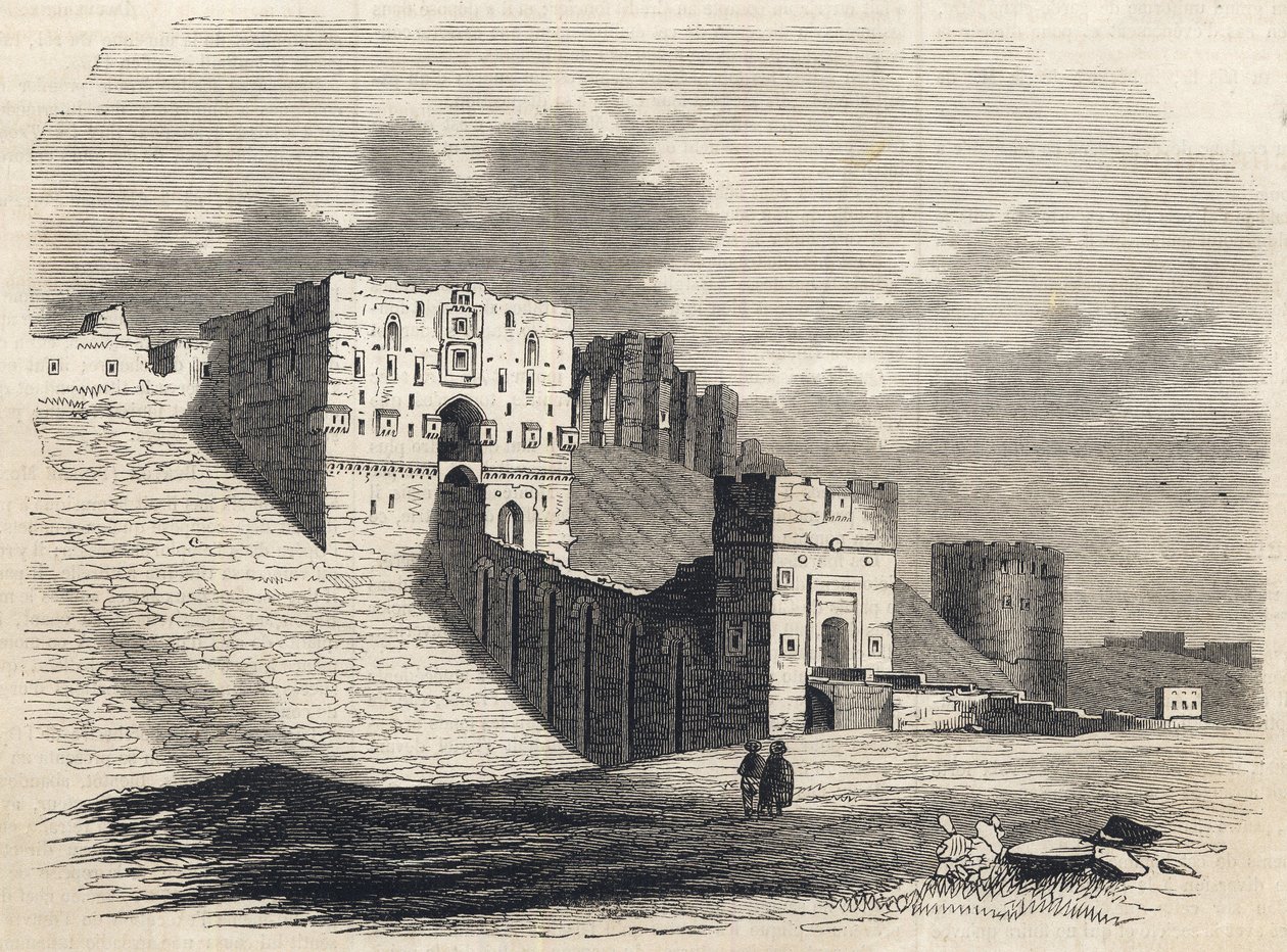 Sýrie: město Aleppo v 19. století - Citadela - Aleppo v Sýrii - 1864 od Unknown artist