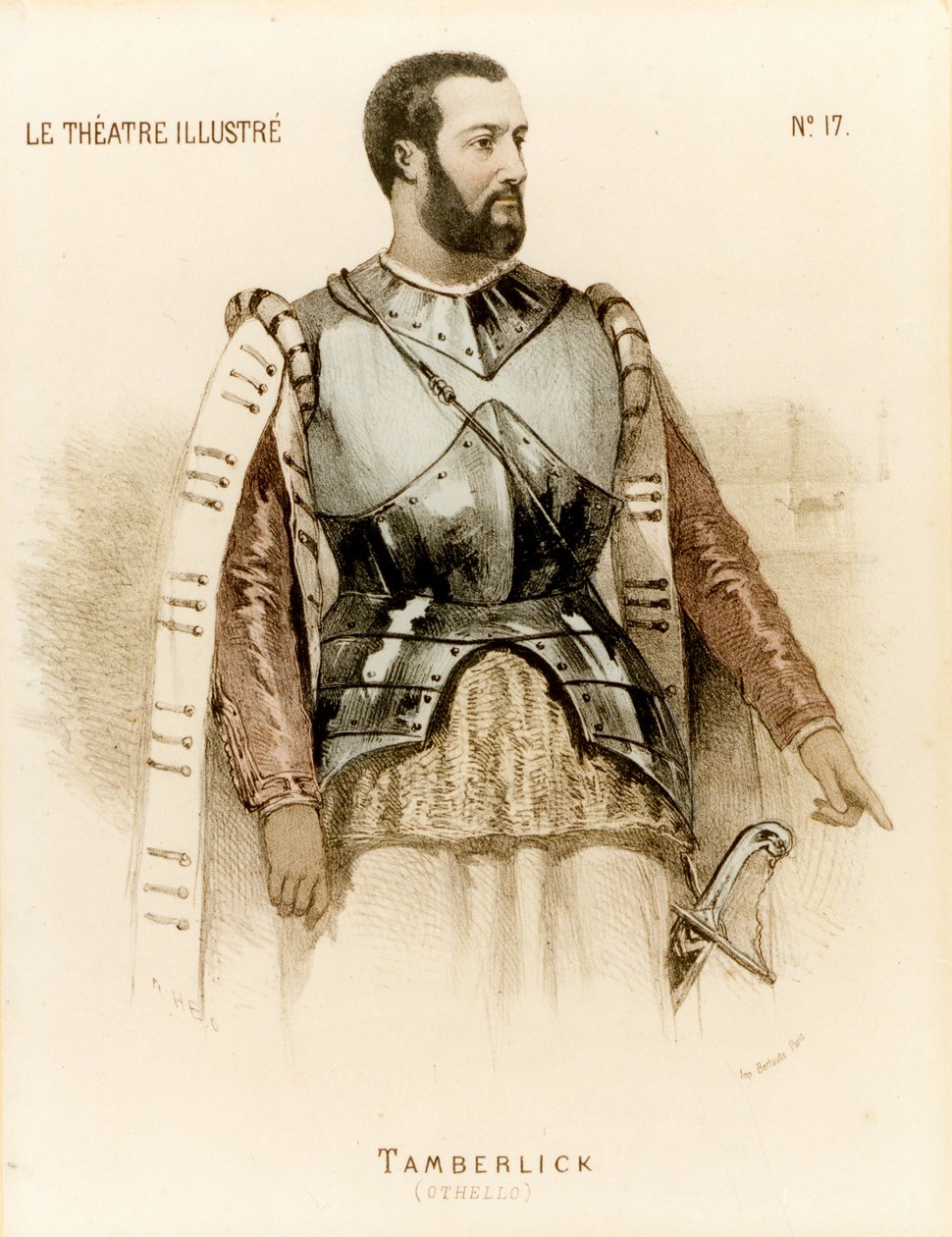 Tamberlick jako Otello od Rossini Enrico Tamberlik (tisk) od Unknown artist