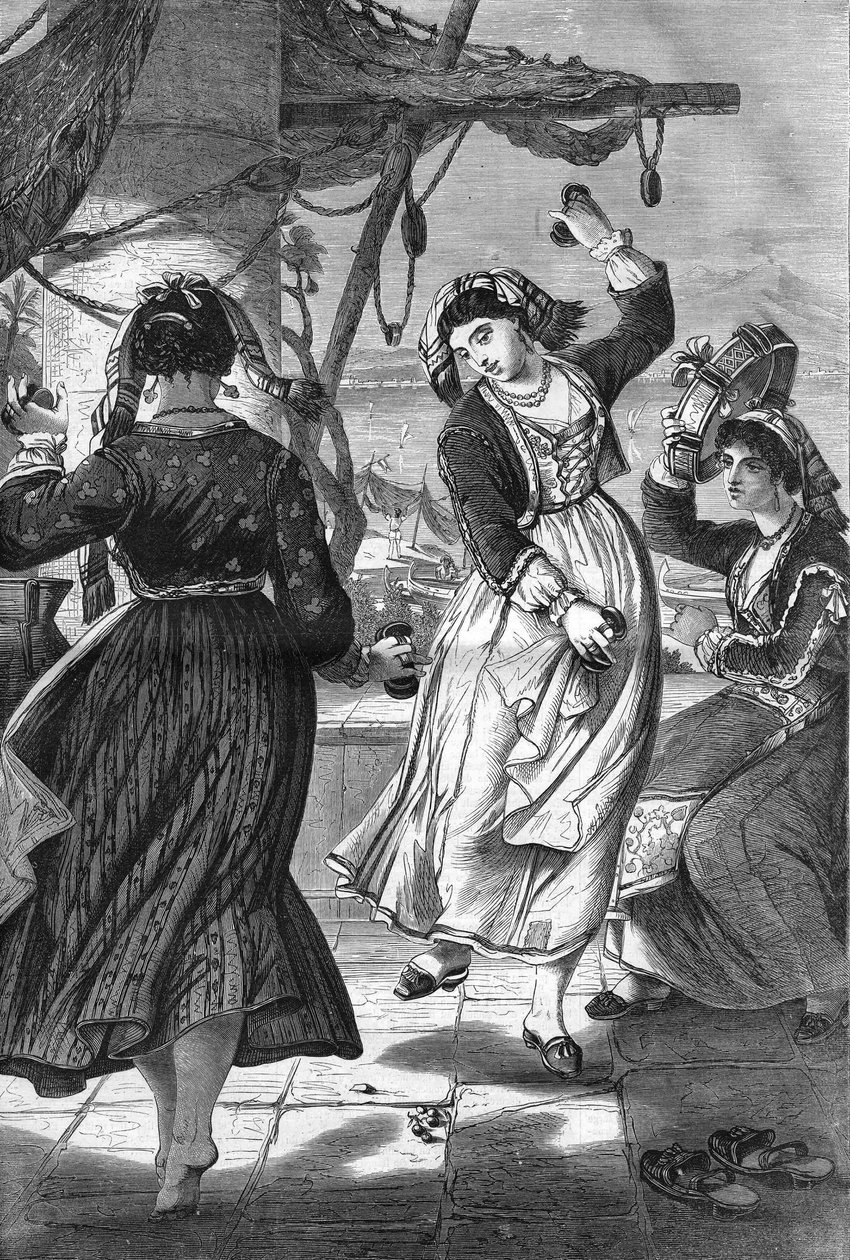 Tarantella (Tarantella) na Ischii. od Unknown artist