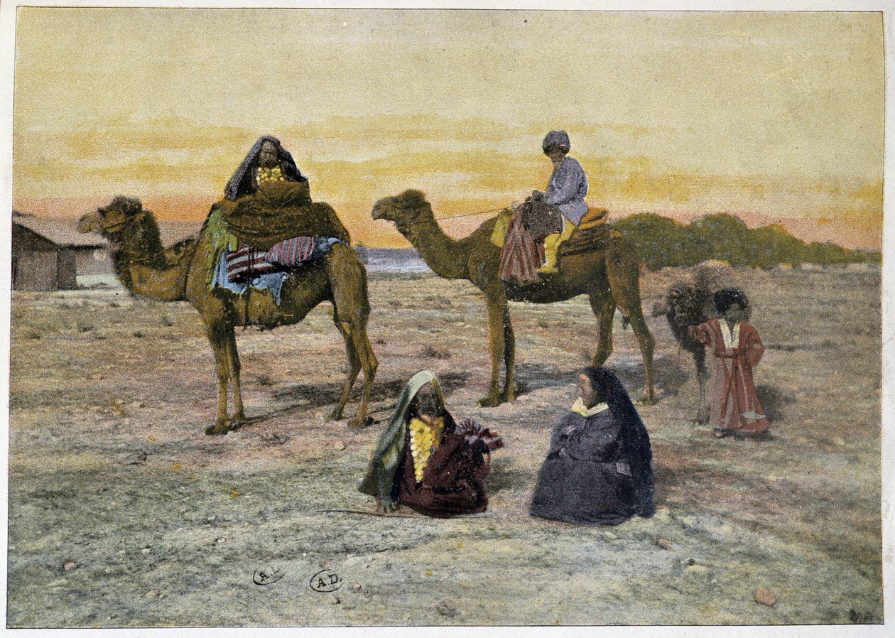 Tekes (Ruští nomádi) a jejich velbloudi, konec 19. století od Unknown artist