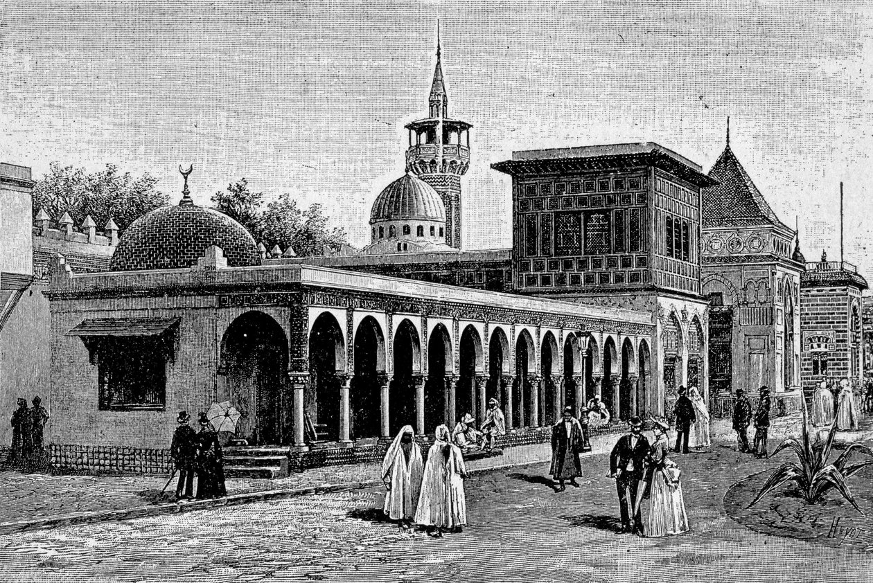 Alžírský palác, na Esplanade des Invalides během mezinárodní výstavy 1889. od Unknown artist