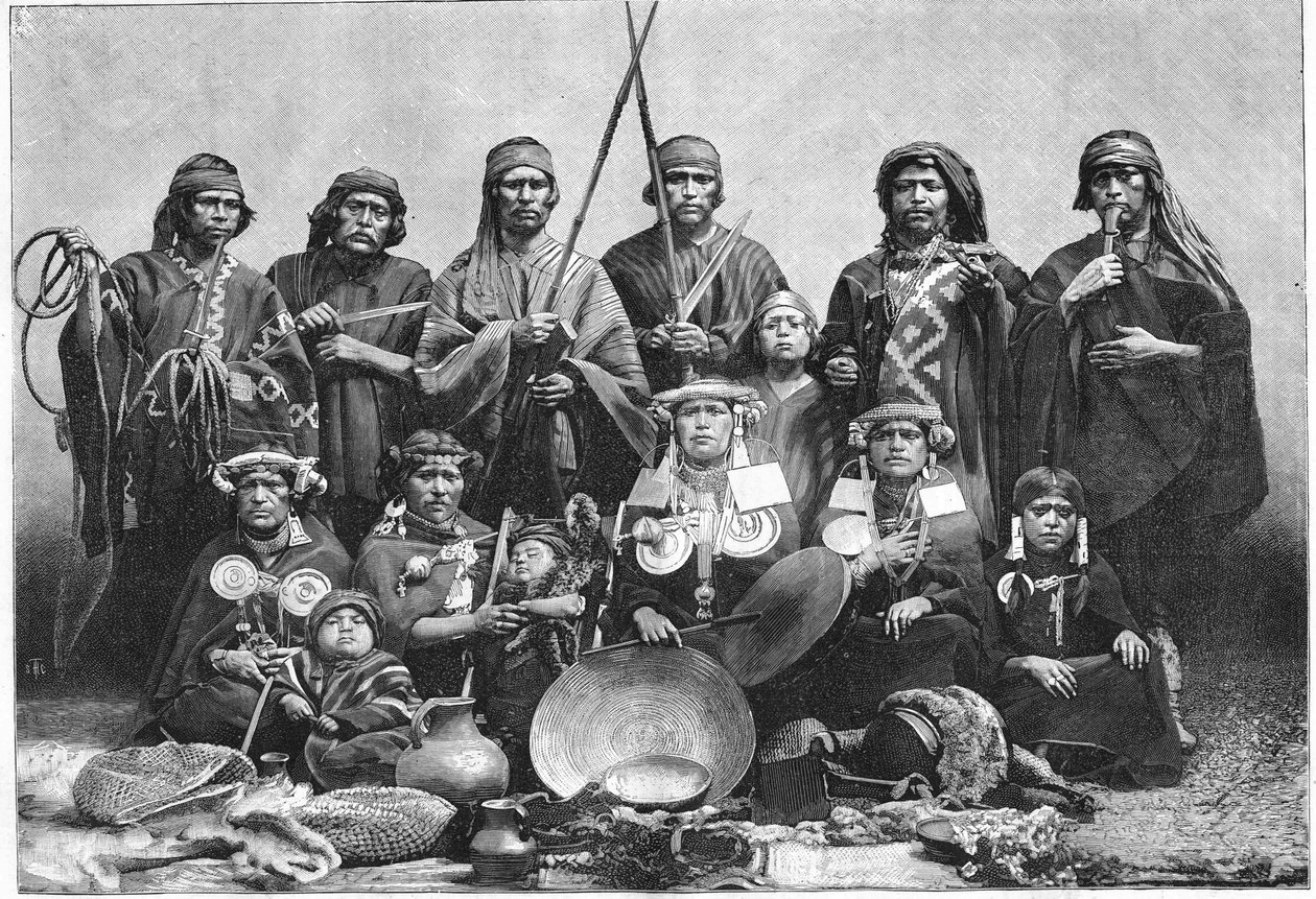 Araucanians v Garden of Acclimation v Paříži v roce 1883. od Unknown artist