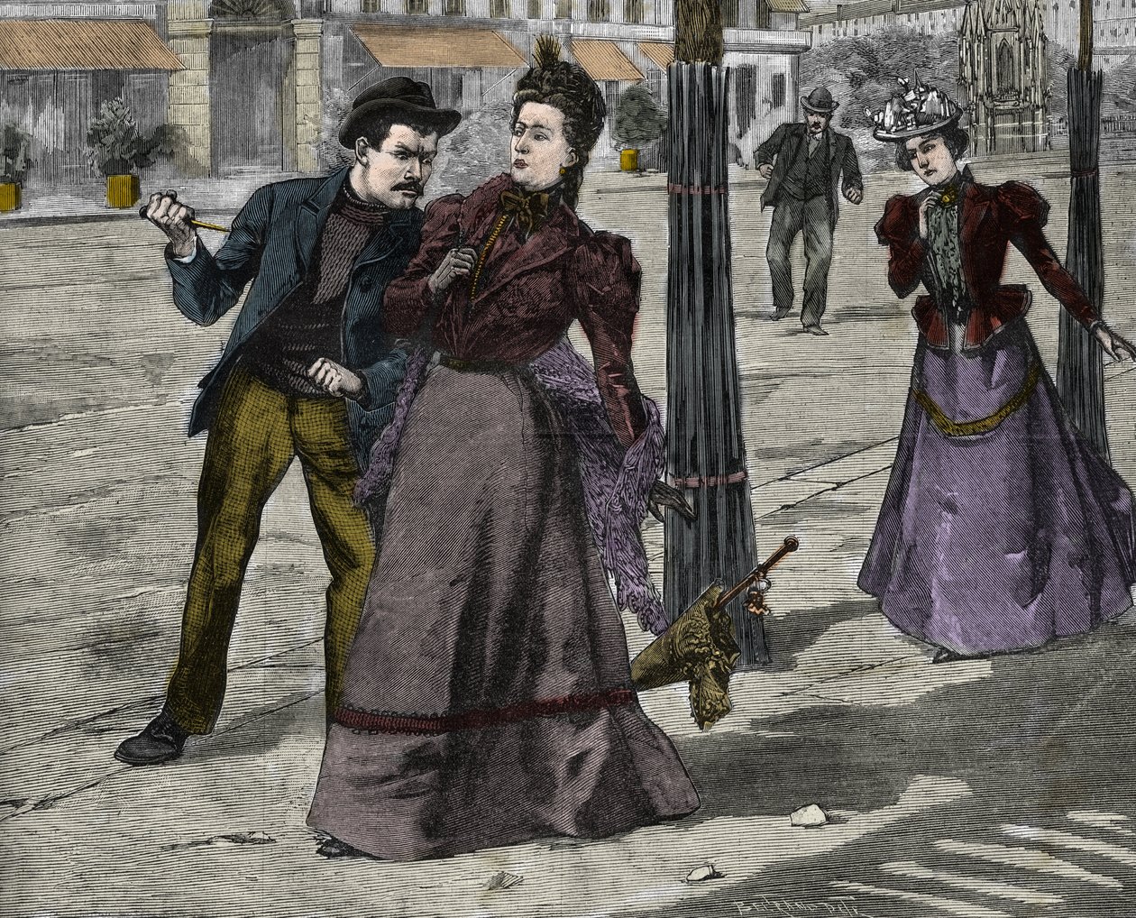 Zavraždění císařovny Alžběty Rakouské (Sissi) italským anarchistou Luigim Luchenim v Ženevě od Unknown artist