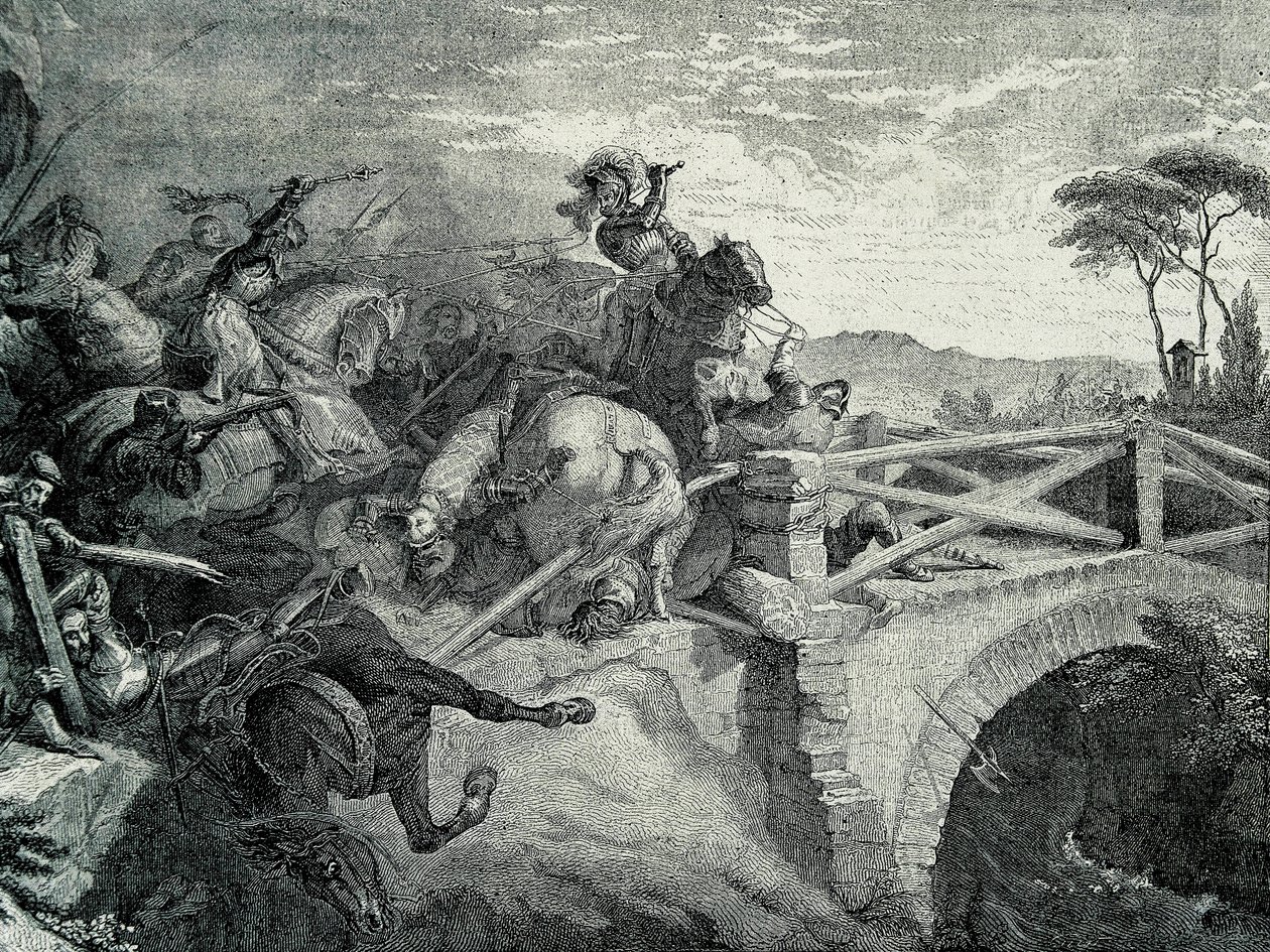 Bitva u Garigliana (Garellano) mezi Francouzi a Španěly během třetí italské války, 29. prosince 1503.: Gonzalo Fernandez De Cordoba zvaný El Gran Capitan od Unknown artist