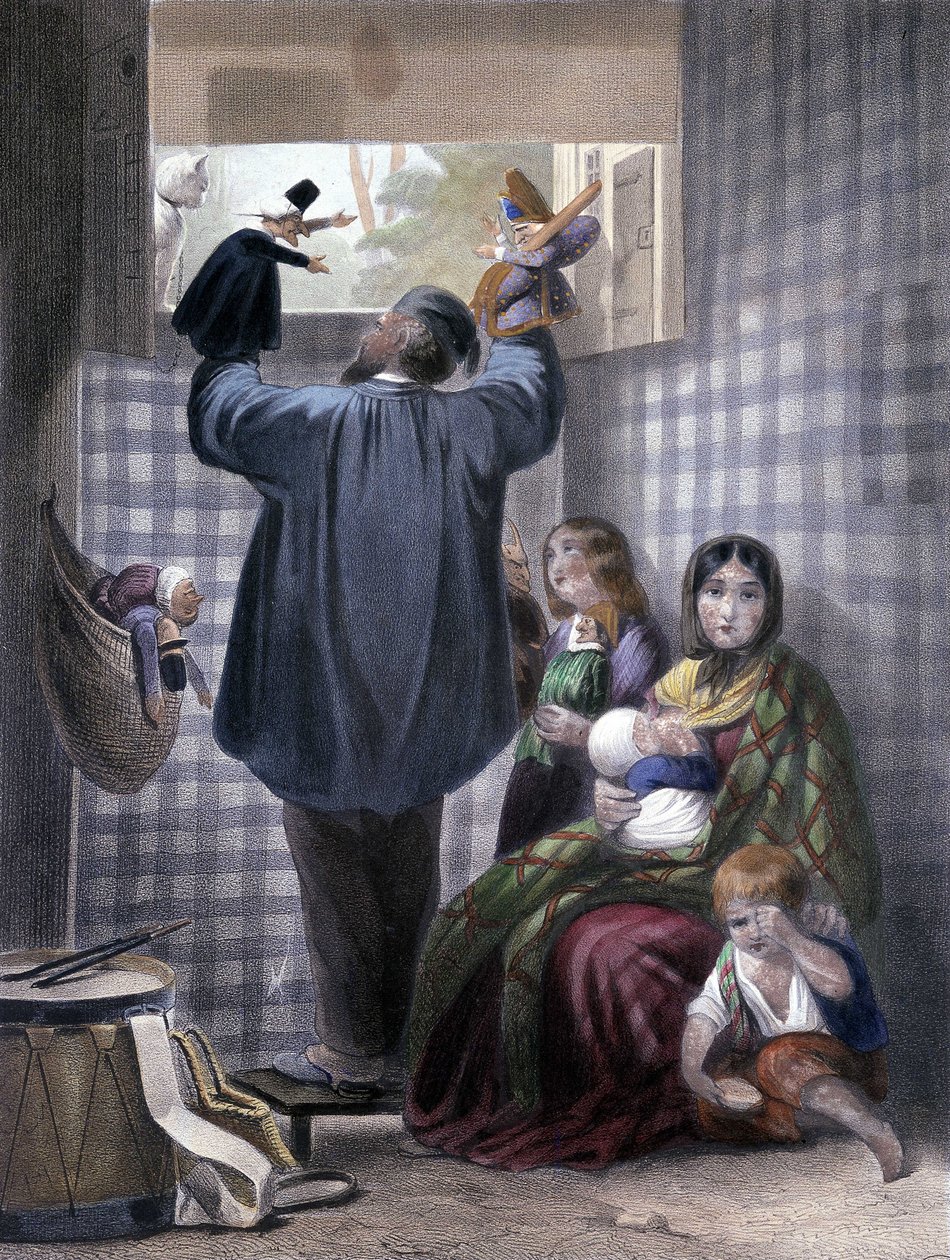 Kočičí komedie - Loutka Montreur a jeho rodina. od Unknown artist