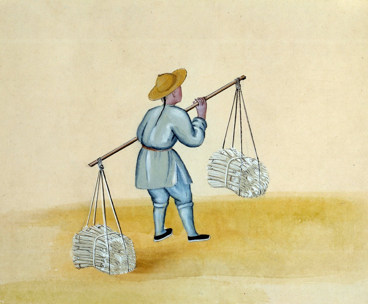 Čínský obchodník se dřevem. Kresba 17. století. Paříž. B N od Unknown artist
