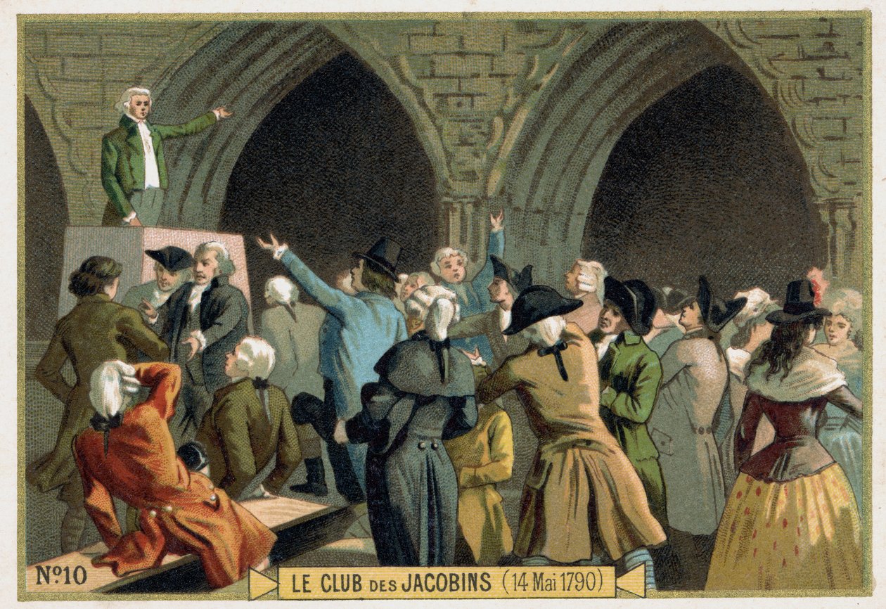 Klub jakobínů (14.5.1790). Chromolitografie 19. století. od Unknown artist