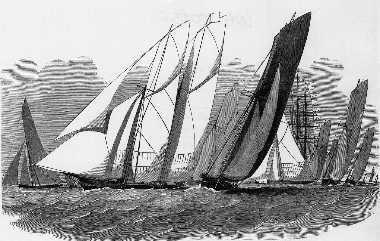The Cowes Regattas: Jachty v průsmyku Hyde - Bibl. des arts deco od Unknown artist