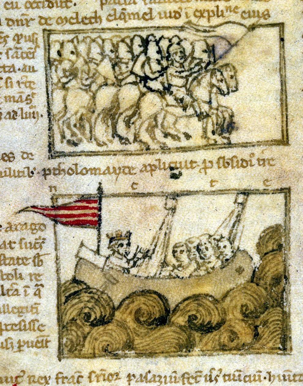 Křižáci putující do Svaté země. Z „Pouti do Svaté země“. Rukopis 12. století. Biblioteca Marciana, Benátky. od Unknown artist
