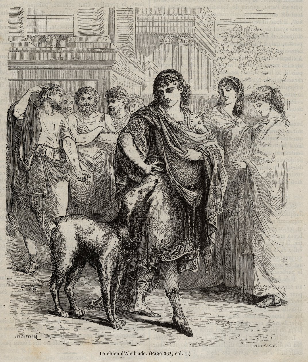 Pes Alkibiadův - Pes Alkibiadova státníka a řečníka a generála Athéňana, 450-404 př. n. l. rytina z roku 1864 od Unknown artist