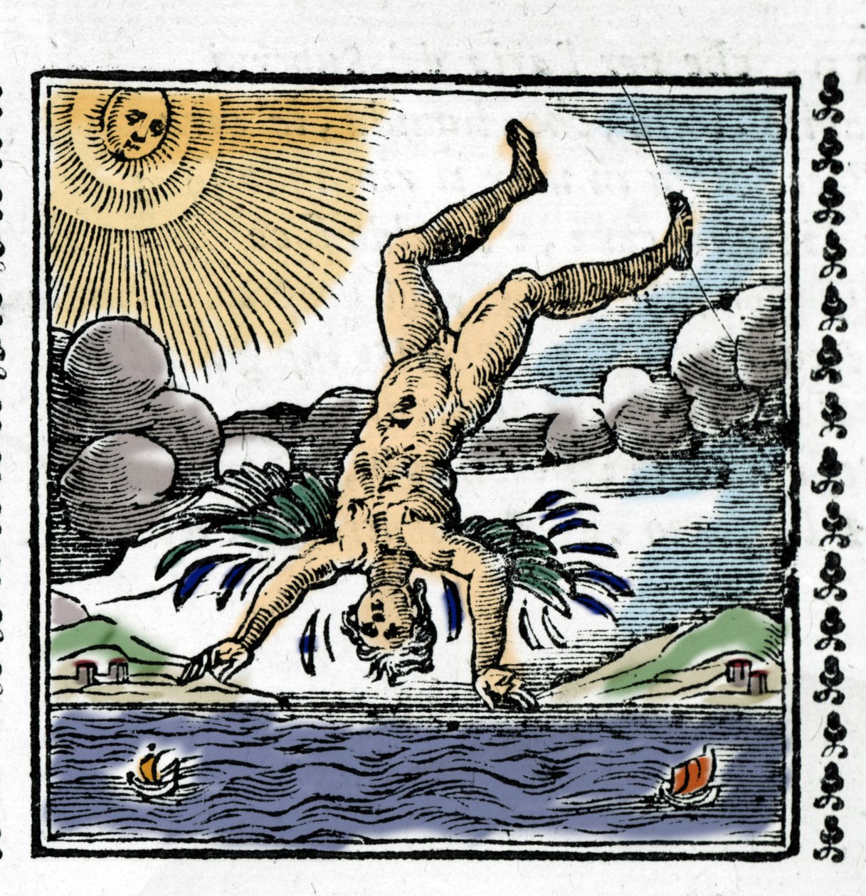 Ikarův pád – Ikarův pád. Barevná xylografie. 16. století. od Unknown artist