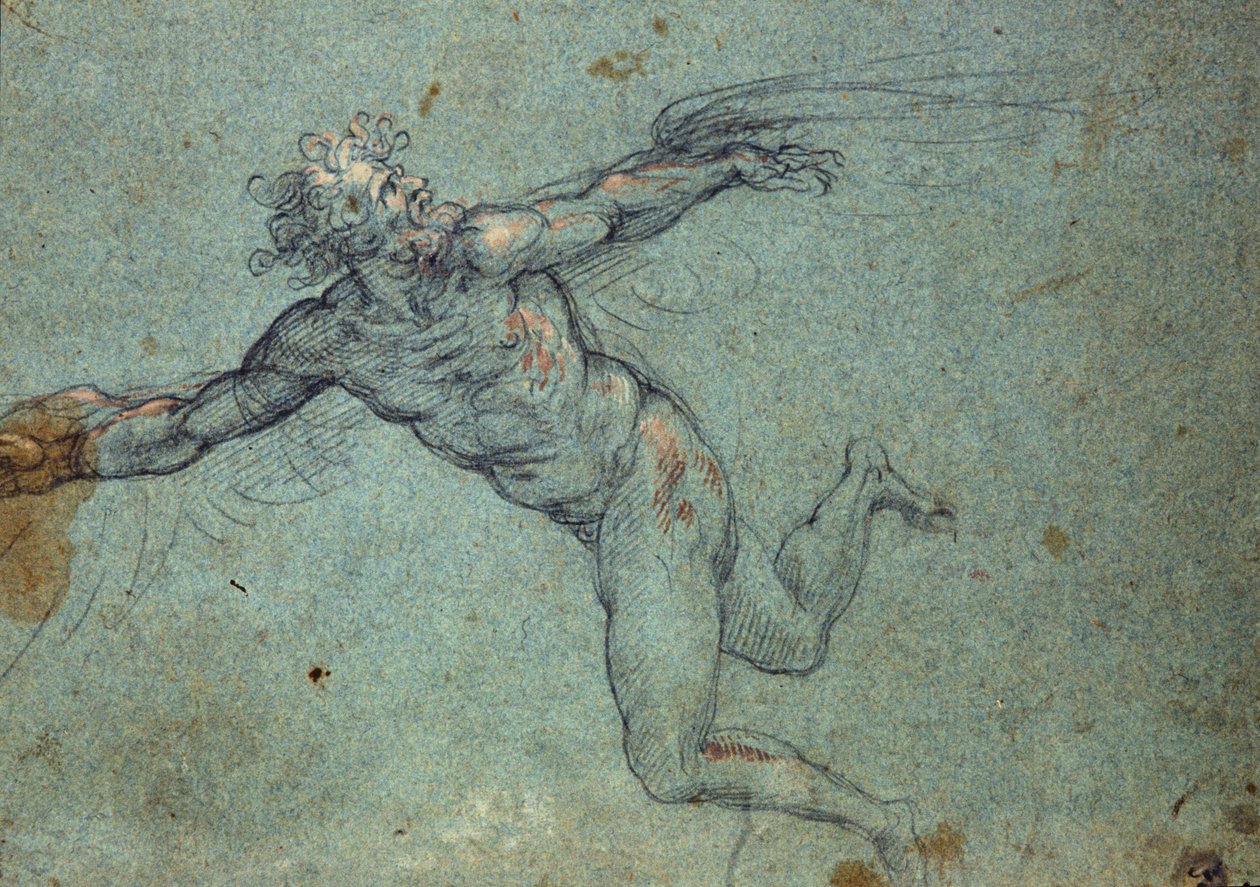 Pád Ikara - „Pád Ikara““ Kresba ze 17. století od Unknown artist