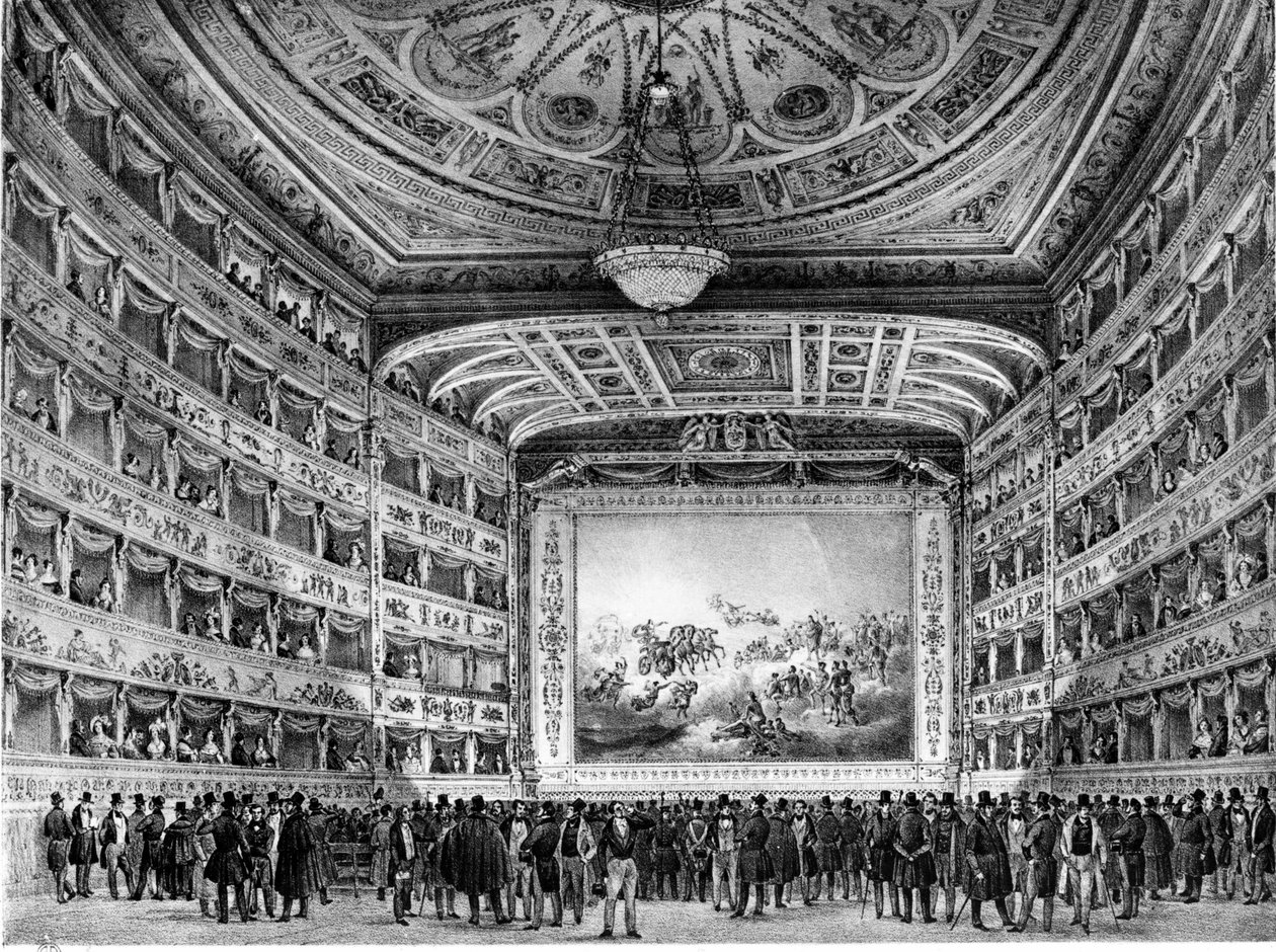 Divadlo Fenice v Benátkách. Počátek 19. století. od Unknown artist