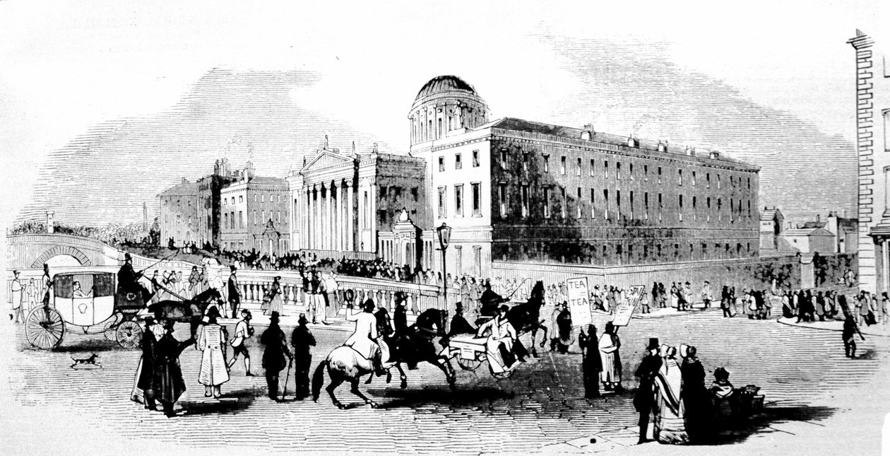 Čtyři soudy. Dublin. 19. století rytina. od Unknown artist