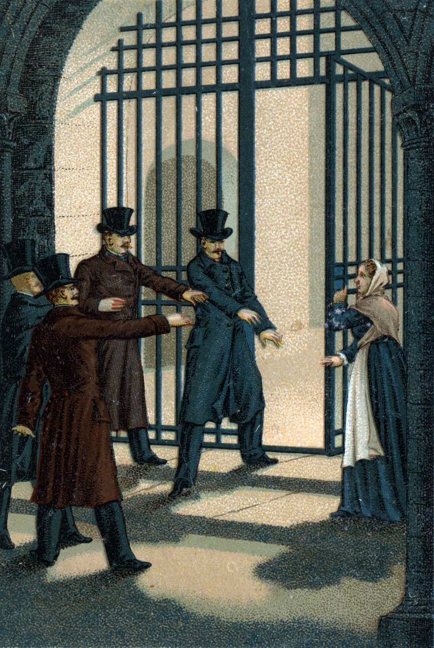 Čtyři seržanti (Bories, Pomier, Raoulx a Goudin) z La Rochelle byli v roce 1822 obviněni v rámci Restoration, že chtějí svrhnout monarchii a gilotiny. Jejich zločinem je patřit k Charbonnerie (Carboneria). od Unknown artist