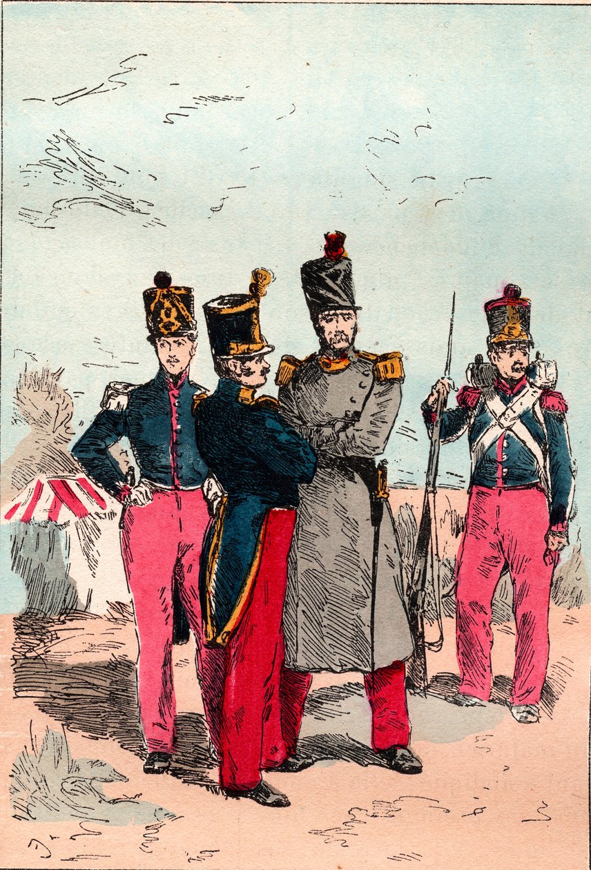 Francouzská Armee za vlády Ludvíka Filipa v letech 1830 až 1848 - Linie - Rytina z roku 1882 v „Histoire de dix ans: 1830-1840““ Louis-Blanc (1811-1882) od Unknown artist