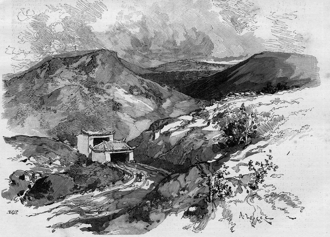 Brána Číny na hranici Tonkin. Rytina v „The Illustrous World““ 1885. od Unknown artist