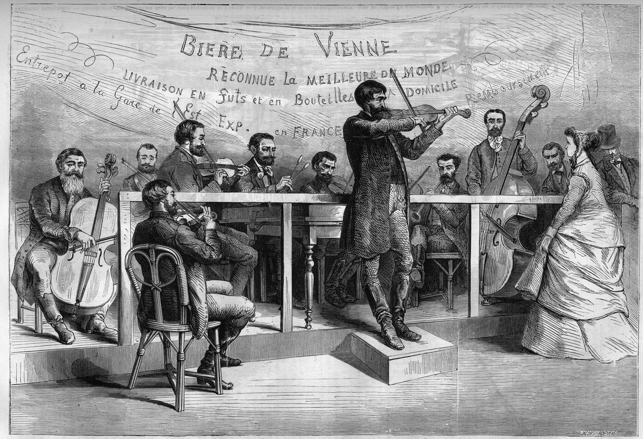 The Gypsies, orchestr maďarských hudebníků na světové výstavě v roce 1867. od Unknown artist