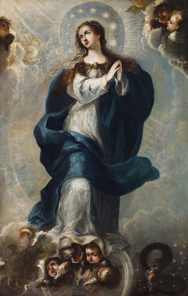 Neposkvrněné početí - Anonymní - polovina 17. století. - Olej na plátně - 165x106,5 - Museo Carmen Thyssen, Malaga od Unknown artist