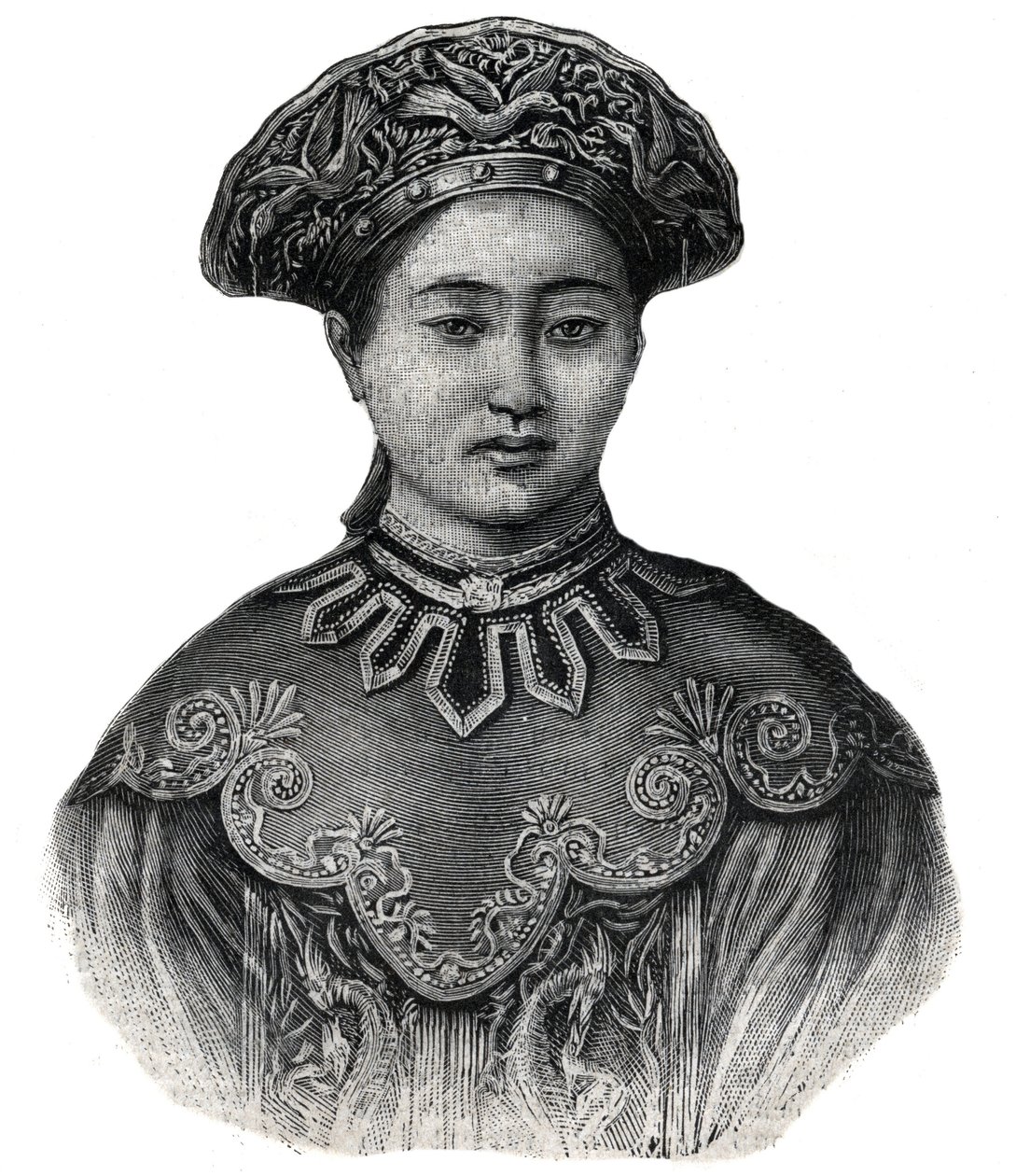 Impress of Japan Haruko, žena Mikado Mutsuhito (1852-1912) - rytina z roku 1892 od Unknown artist