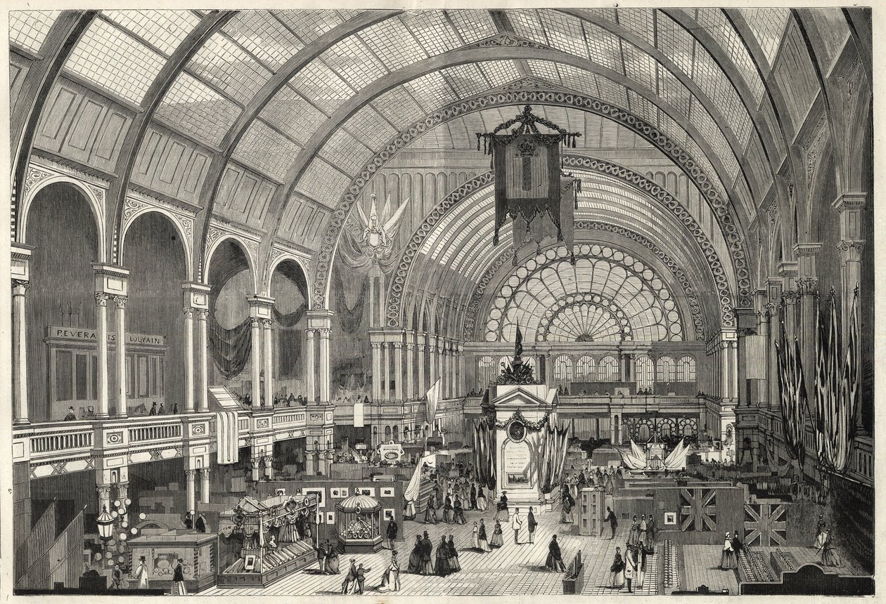 Mezinárodní výstava v Amsterdamu 1869 - vnitřní pohled na mezinárodní výstavní palác od Unknown artist
