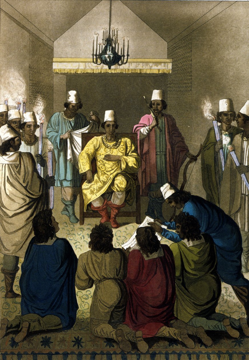 Král Konga přijímá holandské obchodníky. od Unknown artist
