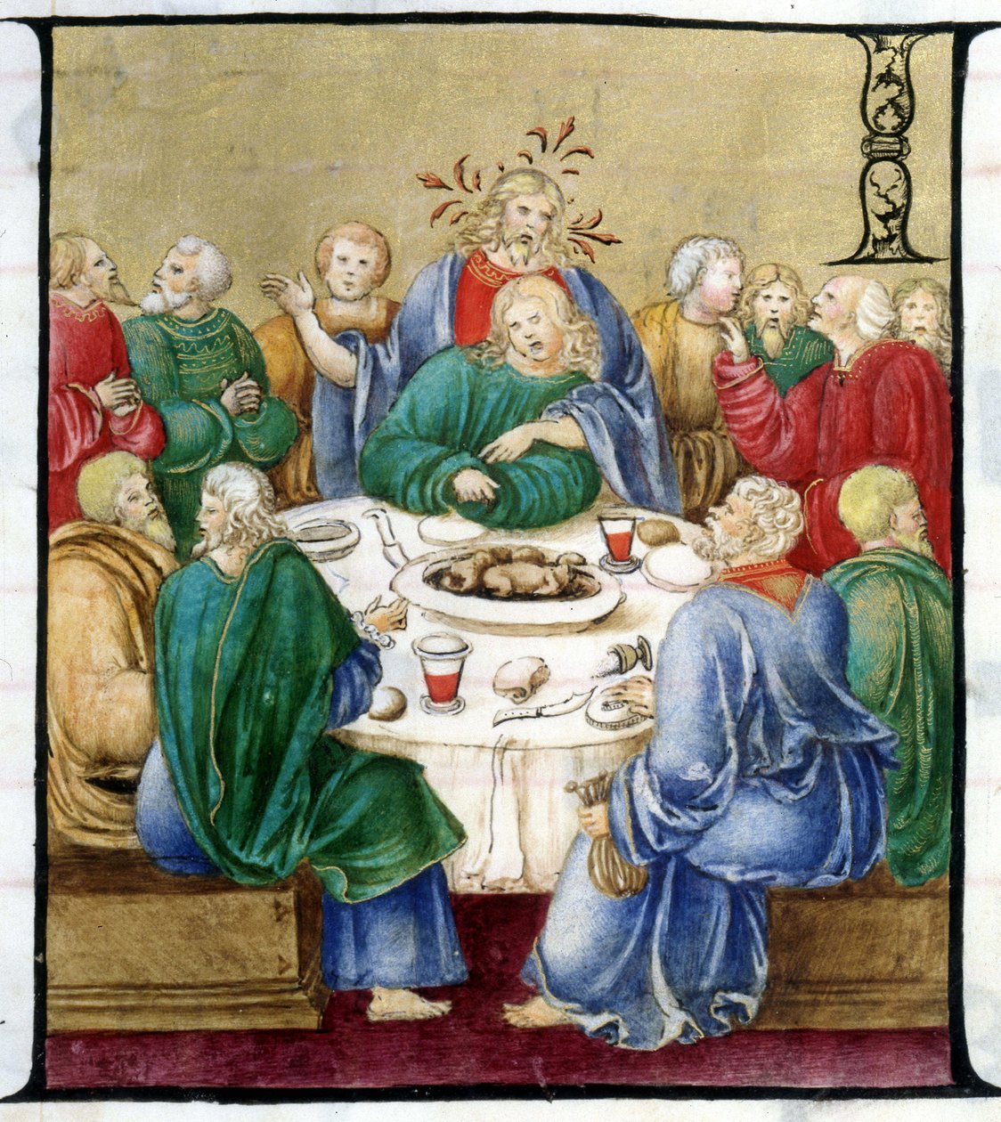 Poslední večeře - po kůru z 16. století. Kostel korunované Panny z Lodi. od Unknown artist