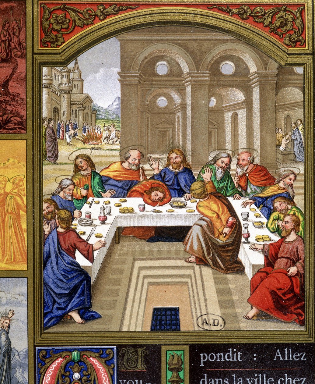 Poslední večeře - repro italského doc. (n.d. v.1500). od Unknown artist