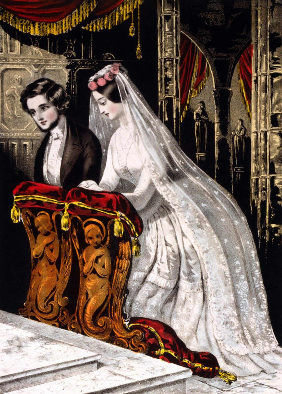 The Marriage (náboženské manželství), chromolitografie 1846. od Unknown artist