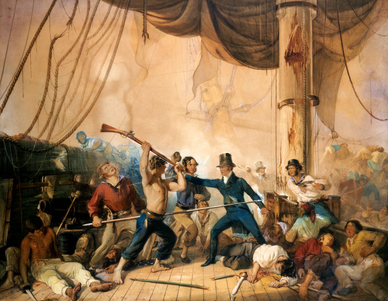 Melee na palubě Chesapeake, 1813 od Unknown