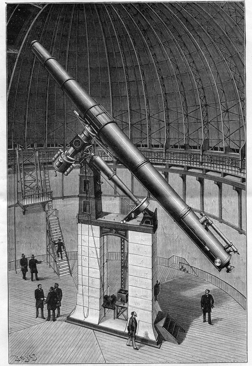 Observatoř v Nice - velký rovník observatoře - rytina „Příroda“ z roku 1892. od Unknown artist