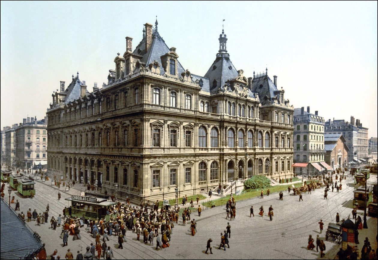 Palais de la Bourse v Lyonu. Fotochrom kolem roku 1890. od Unknown artist