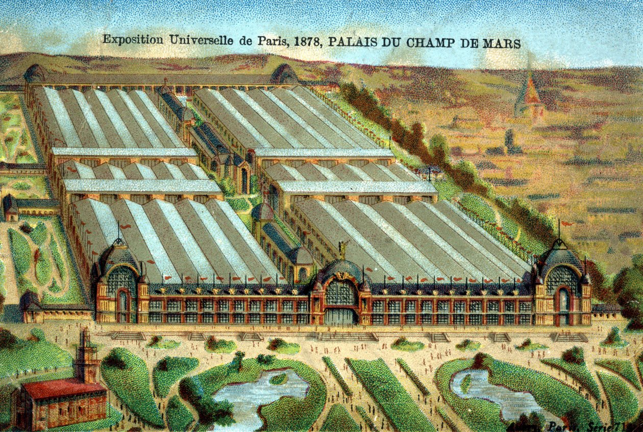 Palais du Champ de Mars na světové výstavě v Paříži v roce 1878 od Unknown artist